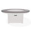 54" Round Rustic Polymer Fire Table with Propane Shelf-109665458