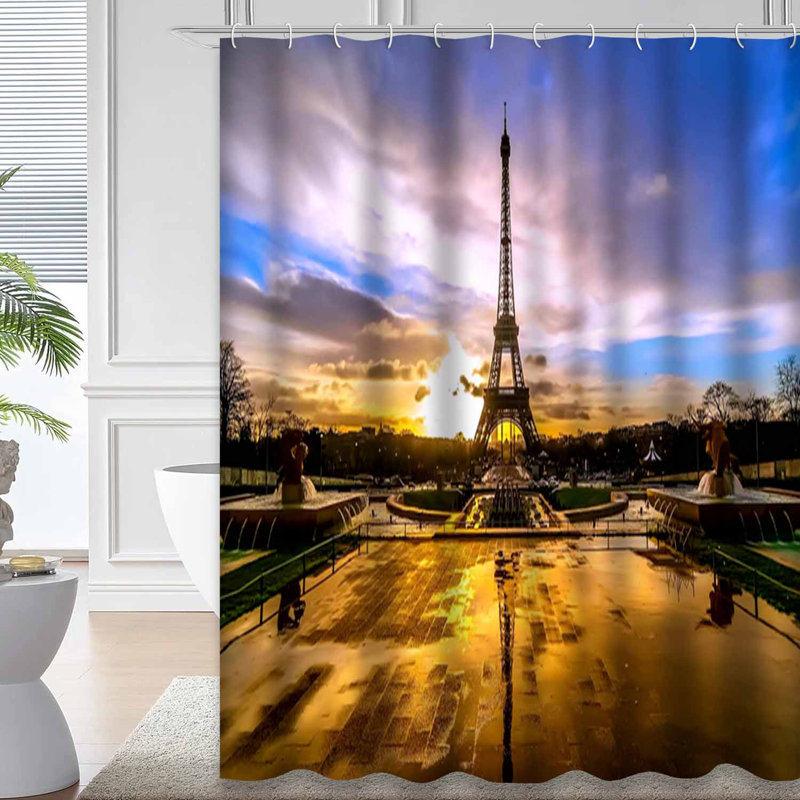 Paris, Tour Eiffel, célèbre rideau de douche avec 12 crochets, L 72 po x l 72 po