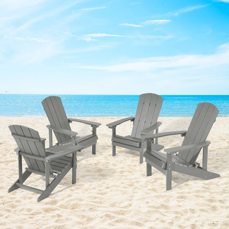 Chaise Adirondack pour l'extérieur Armenio, Gris clair
