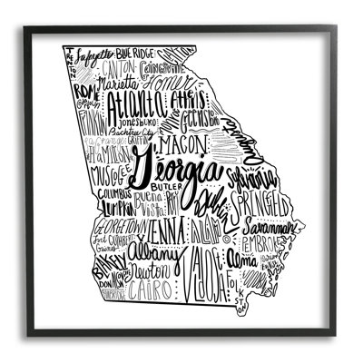 " Georgia State Map Shape City Typography " by The Saturday Evening Post