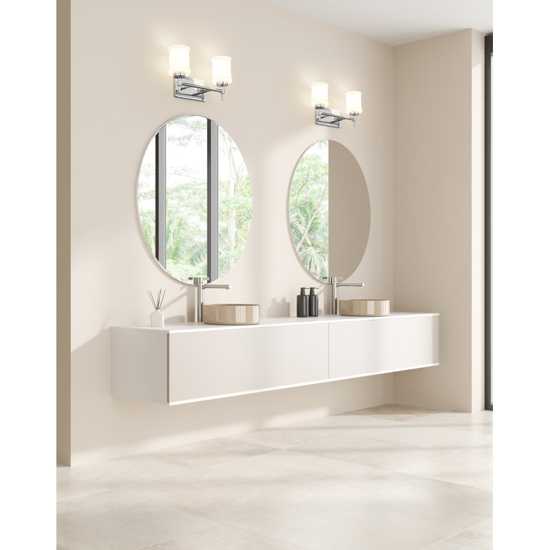 Meuble-lavabo 2 lumières Zowie, Chrome
