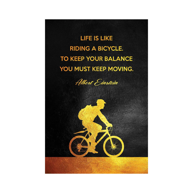 Albert Einstein - Keep Move by - Toile tendue, H 26 po x l 18 po x 1,5 po