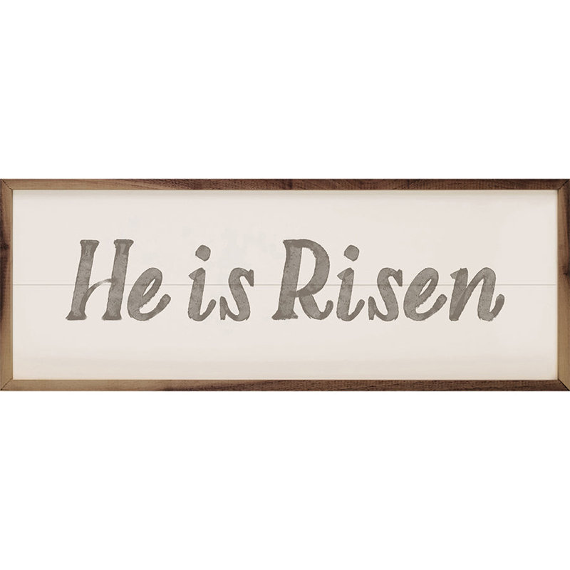 He Is Risen Gray, H 4 po x l 12 po