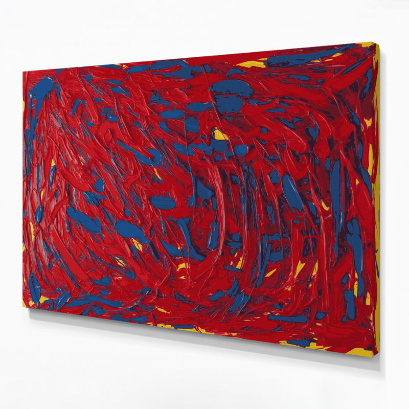 «Neo Expressionism 41», art mural sur toile rouge, H 11 po x l 14 po