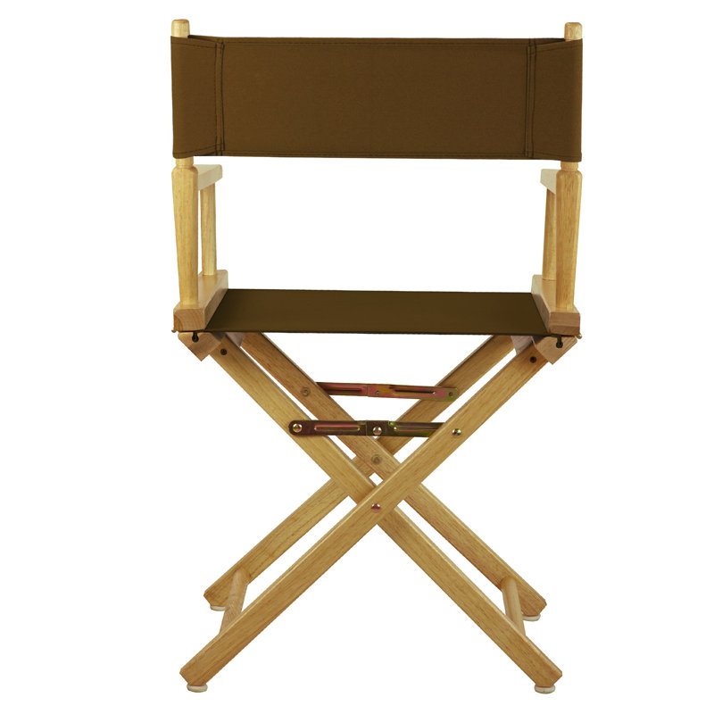 Chaise de réalisateur pliante 18 po, Naturel, Brun