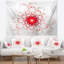 Fleur pleine fleur fractale en tapisserie rouge-28509136
