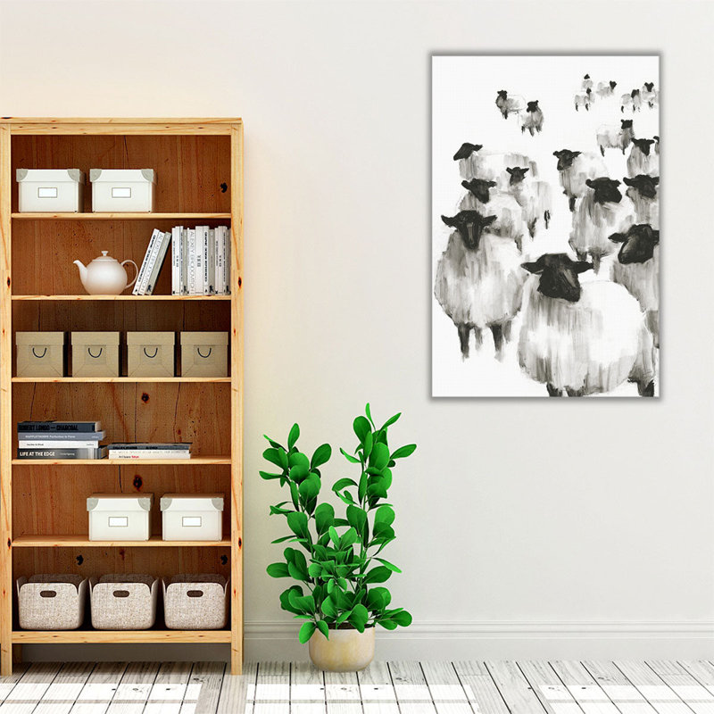 «Counting Sheep I», reproduction d'art sur toile, H 18 po x l 12 po