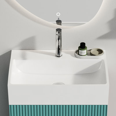 Évier de cuisine 20 po x 14 po en céramique blanc brillant - 1 trou de robinet, trop-plein, haute finition, teinture et chaleur intégrés pour le matériel de salle de bain, esthétique moderne