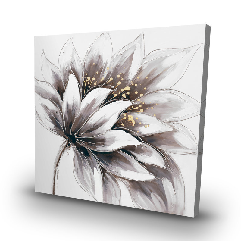 flower with center - 32"x32" art on canvas