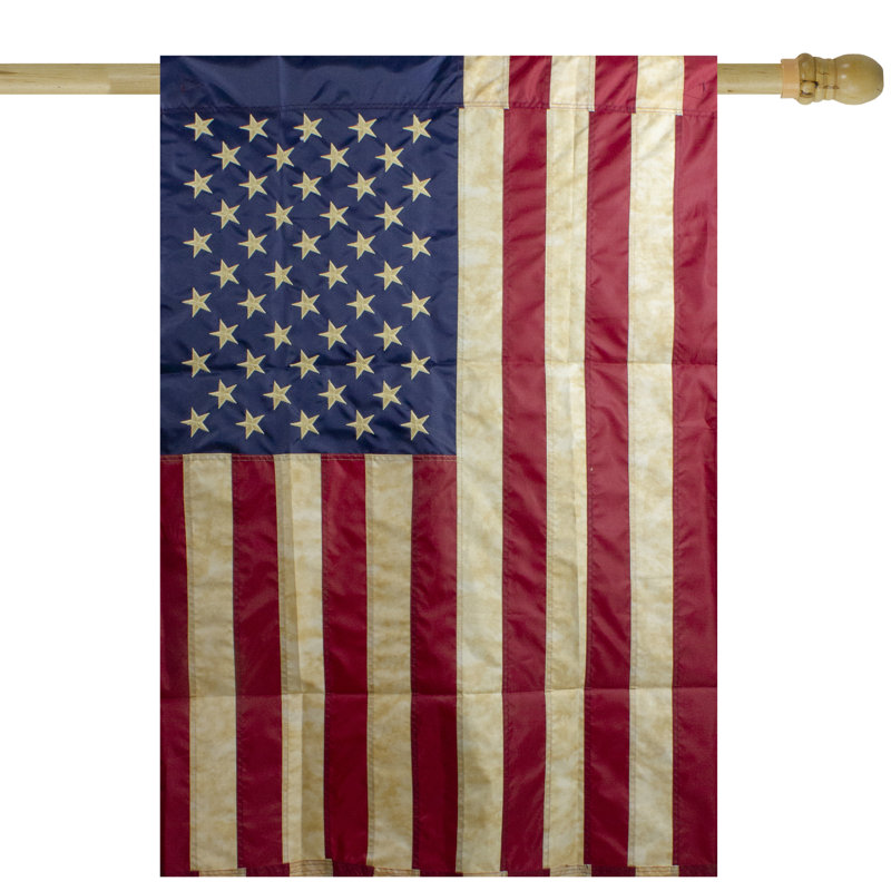 Drapeau de jardin américain brodé teint thé, H 40 po x l 28 po