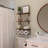 Bathroom Shelf Over Toilet, Floating Bathroom Shelf Wall Mounted With Wire Basket, Floating Shelf For Wall Décor-Rustic Brown
