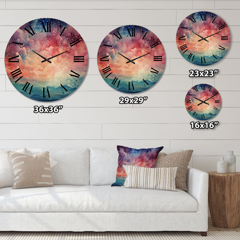 Horloge murale en bois massif Stewartville, Moyenne