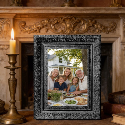 Cadre photo noir 3 pièces style Heritage pour photos et cadeaux de pendaison de crémaillère 5 "x 7"