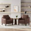 Mid-Century Modern Accent Chair, PU Leather, Solid Wood Frame With Foam Cushions-1139074469-1139489048