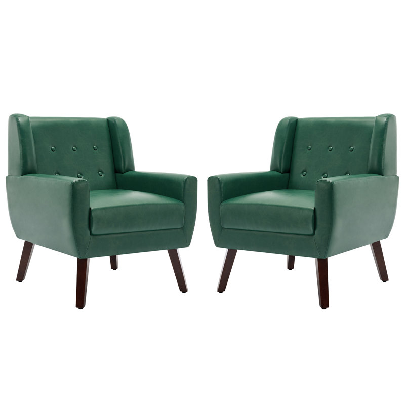 Fauteuil d'appoint Jaqueze, Similicuir vert