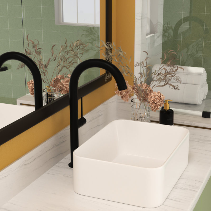 White Ceramic Above Counter Vessel Sink 16"X12" - Modern Bathroom, Stain Resistance For Bathroom Modern, , Countertop, White