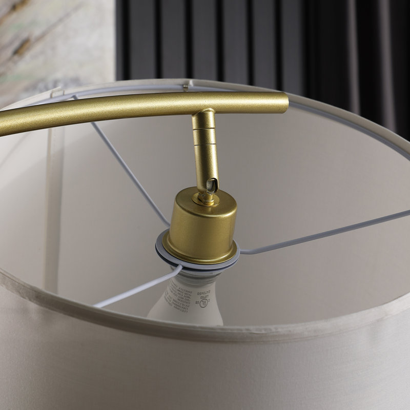 65'' LED Swing Arm Floor Lamp, Gold, White