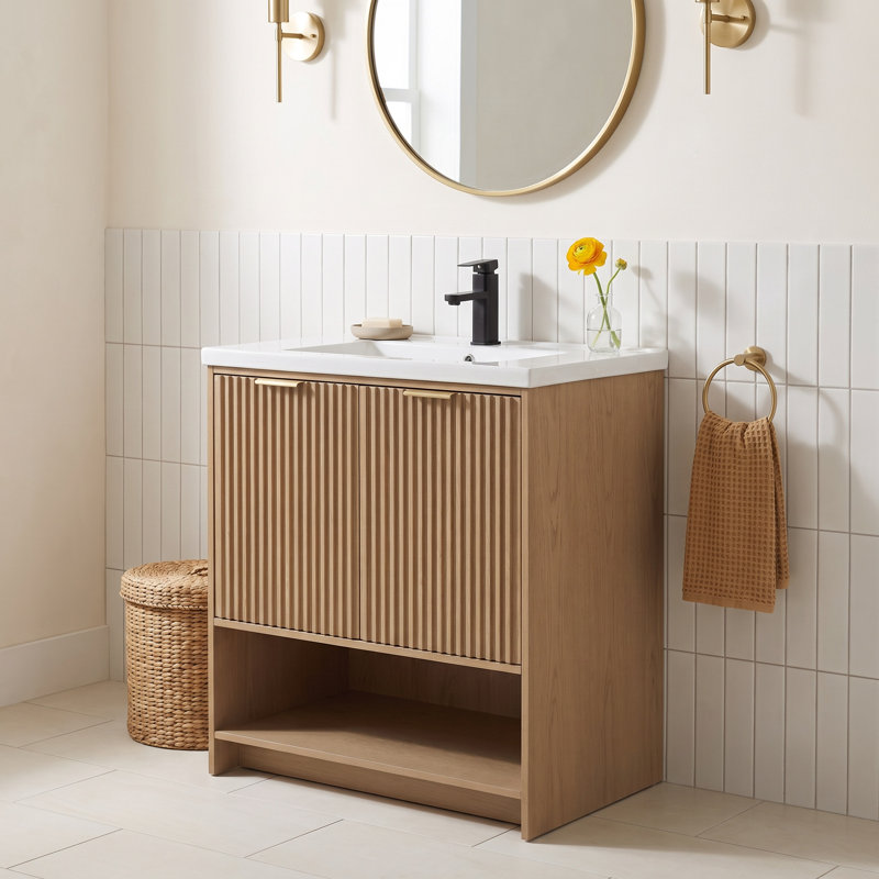 Anelie 30" Freestanding Bathroom Vanity Oak