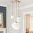 3 - Light Dimmable Globe Chandelier With Irregular White Lampshades