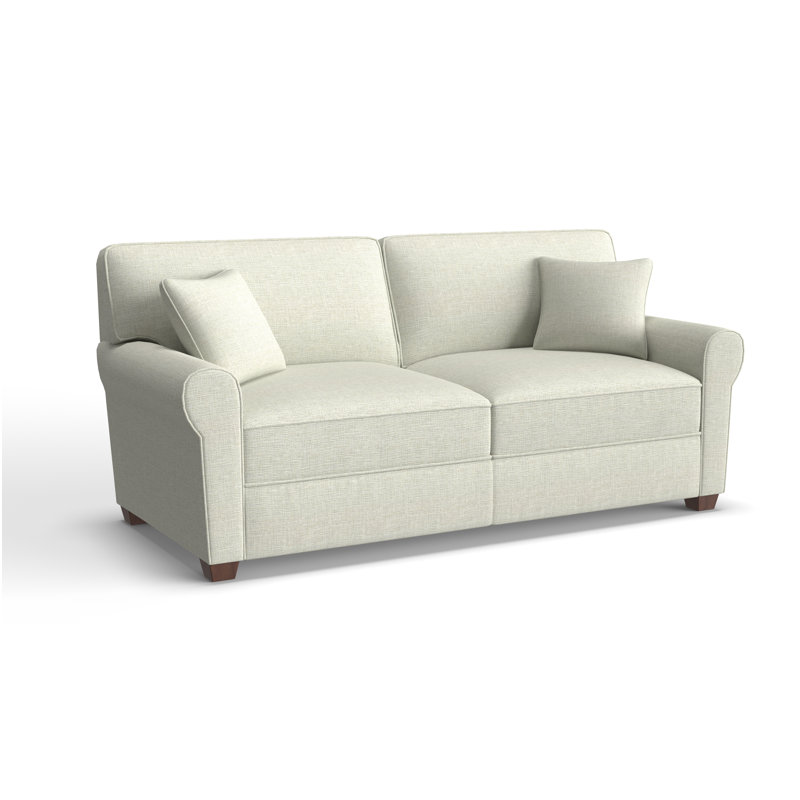 Shannon Upholstered 36'' Sleeper Sofa, Light Beige, Dark Walnut