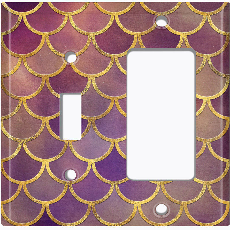 Plaque murale 2 bandes Mermaid, Mauve / blanc / rose