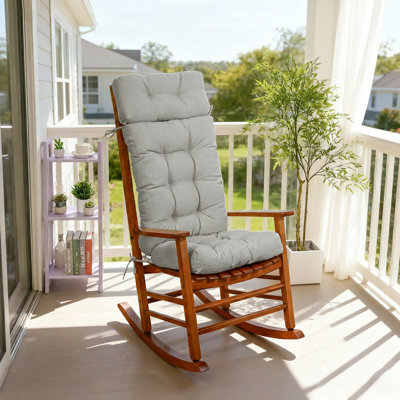 High back rocking chair cushion with anti slip bottom and straps, lumbar pillow, suitable for Adirondack chairs, bedrooms, study rooms, balconies,63 "x 19" x 4"