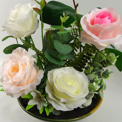Silk, Plastic Artificial Arrangement in Planter