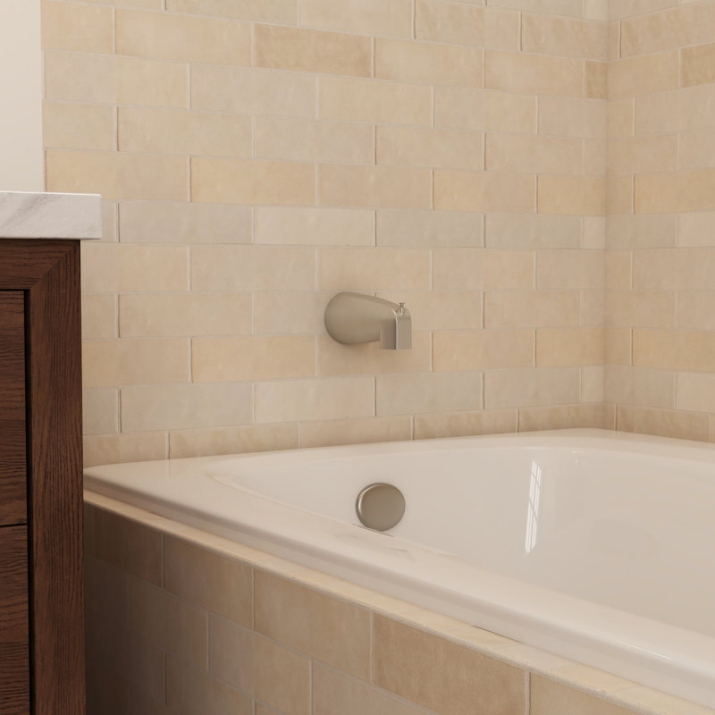 Remplacement pour garniture ronde en acier inoxydable et bec de baignoire Moen, Nickel brossé