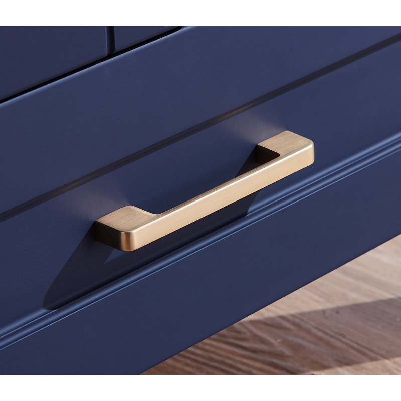 Meuble-lavabo simple 24 po, Bleu, Doré