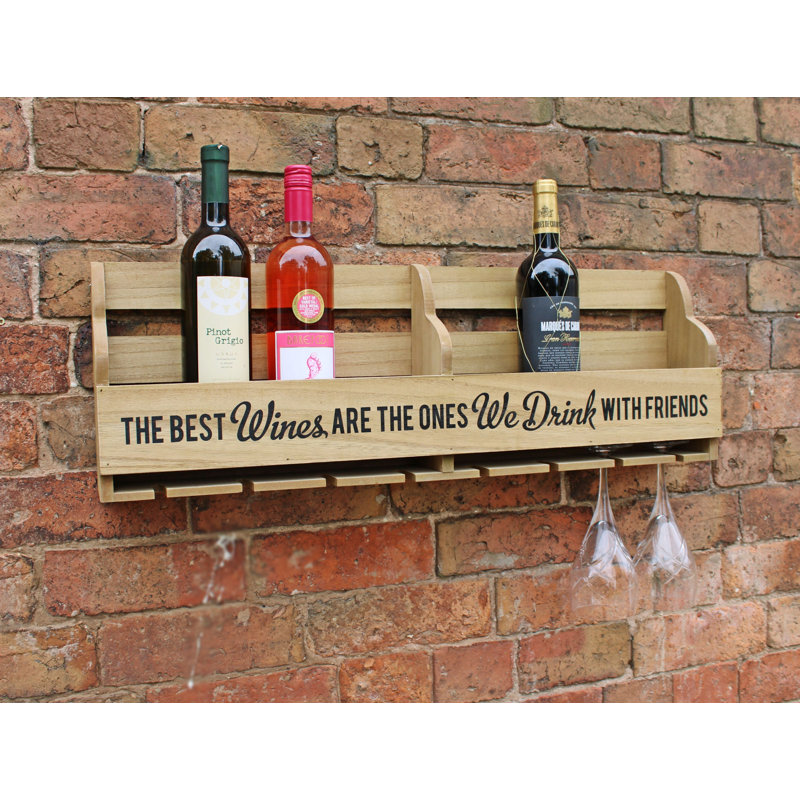 Gelinas Wall Mounted Wine Bottle Rack in Beige