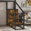 Lit mezzanine double avec bureau, garde-robe et rangement - Structure en métal lourd, escalier intégré, idéal pour les adultes et les adolescents