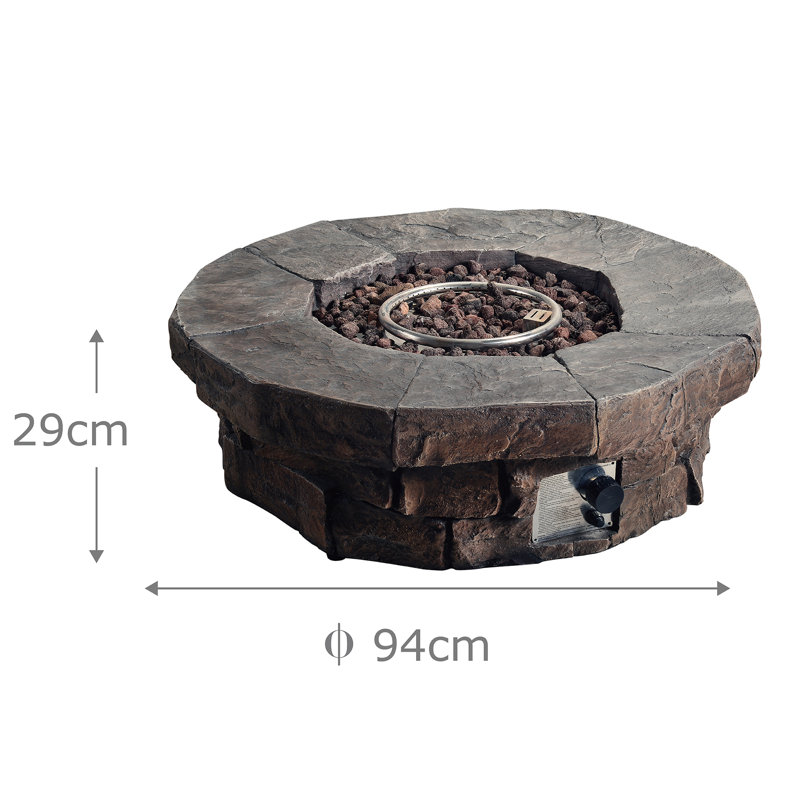 Round Faux Stone Propane Smokeless