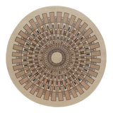 Rug & Kilim’S French Art Deco Style Circle Rug In Beige With Geometric Patterns