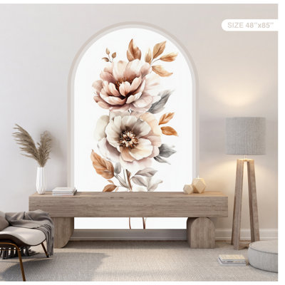 Peonies Flowers Non-Wall Damaging Wall Decal