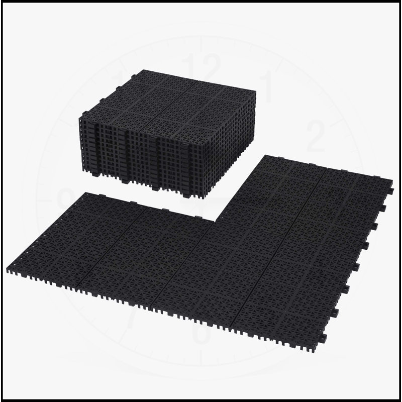 Carrelage de terrasse polyvalent avec antidérapant supérieur et capacité de charge élevée, Noir, noir, noir, noir