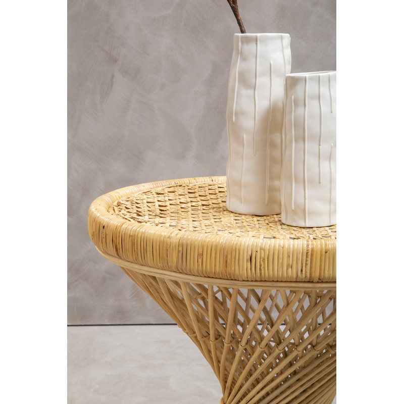 Bourbeau Rattan Accent Stool, Natural