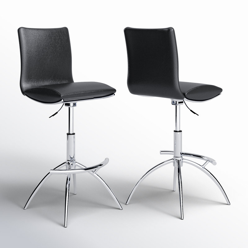 Demorest Upholstered Adjustable Height Counter Stool, Black