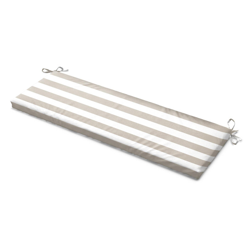 Garden Bench Pad Seat Cushion, Beige Striped