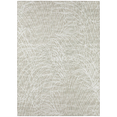 Tapis abstrait beige tissé à la machine