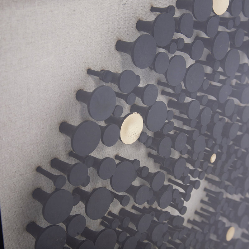 Atje Wood Framed Metallic Golf Ball Sunburst Wall Art