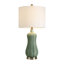22,5 po Lampe de table en céramique verte avec abat-jour tambour