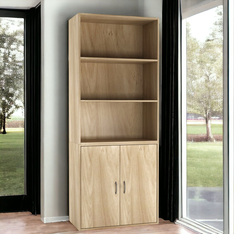 Nochur 170cm H x 60cm W Solid Wood Standard Bookcase, Brown