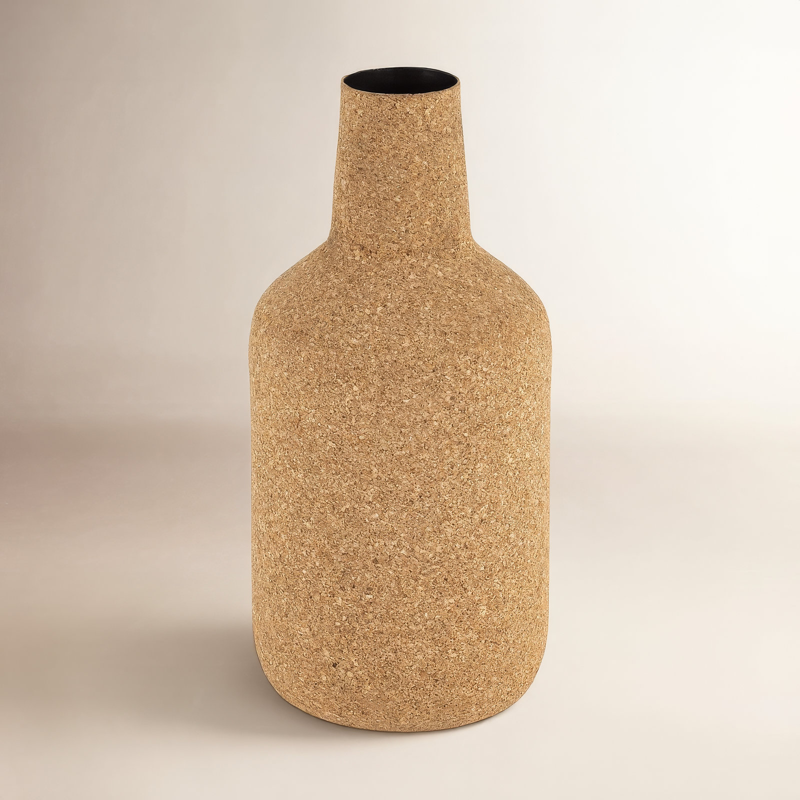 Cork Wrapped Iron Flower Vase Large, 13" H x 6" W x 6" D