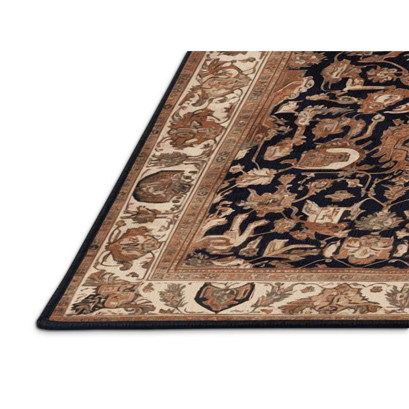 Tapis brun lavable à la machine, Rectangle 5 pi x 7 pi