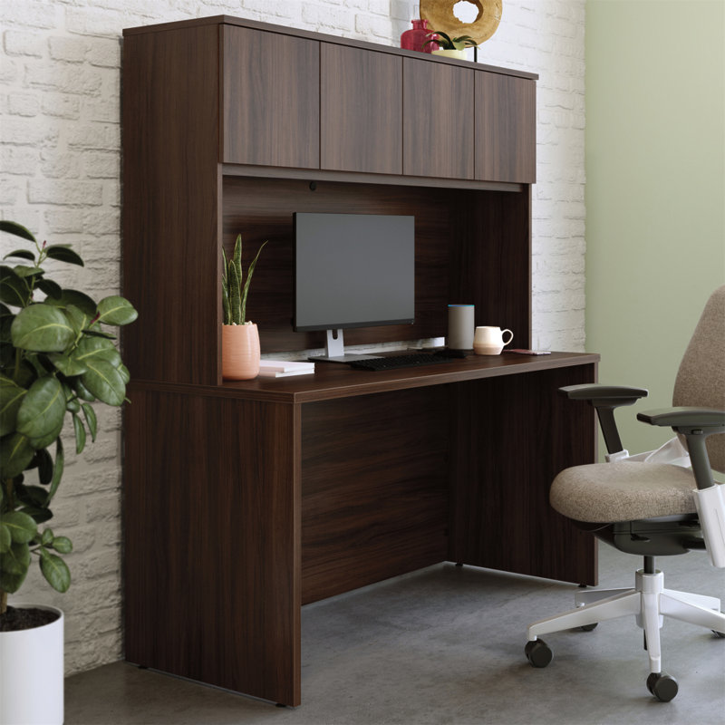 60" x 30" Desk With Hutch, 64.29" H x 59.09" W x 23.5" D