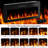 69"Media Console For TVs Up To 80" With Electric Fireplace, Large TV Stand with Led Light-1314373311