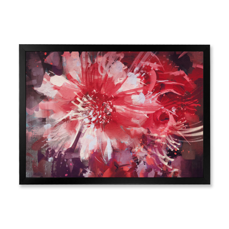 «Abstract Vivid Flower Bouquet», reproduction sur toile, Cadre d'angle fermé noir, H 24 po x l 36 po x P 1 po