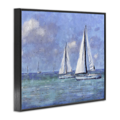 Voile de jour, voiliers, estampe numérique de Nina Blue