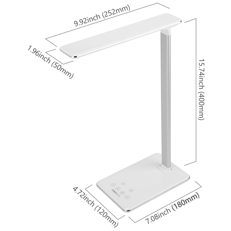 Lampe de bureau blanche avec prise USB 15,74 po Wertz
