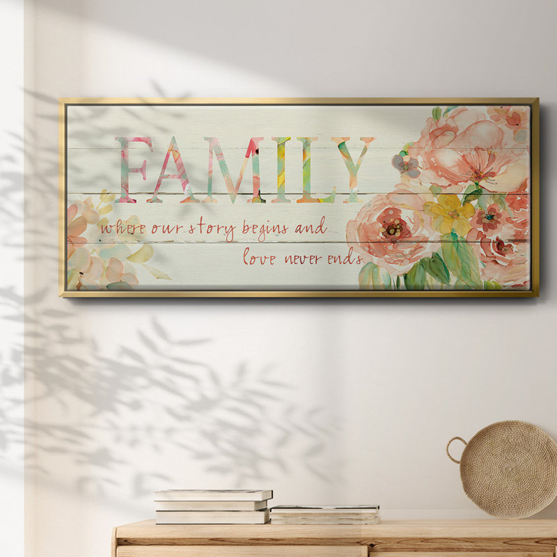 Famille où commence notre histoire - Toile encadrée, H 20 po x l 50 po